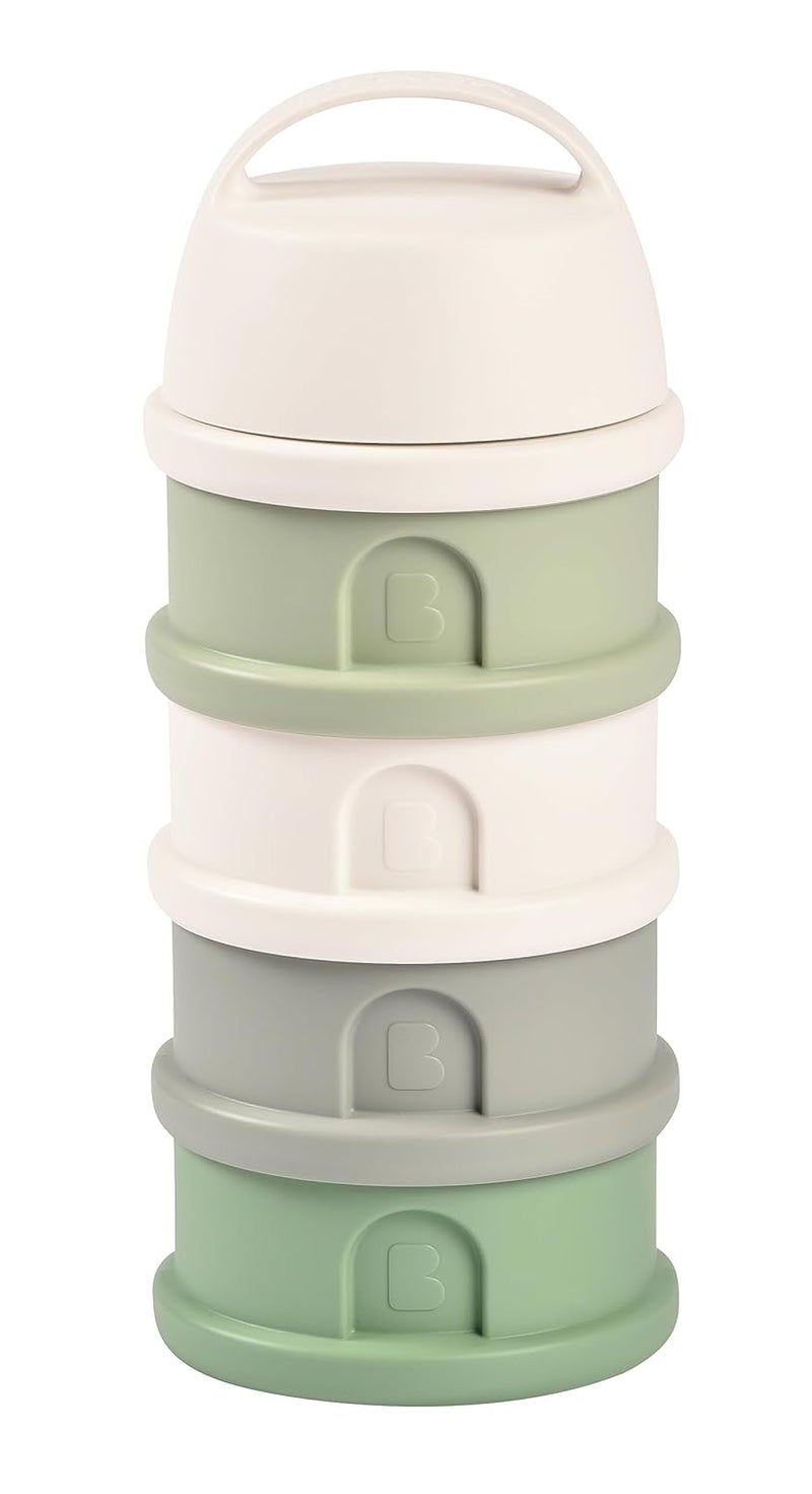 Baba BEABA Formula and Snack Container, Baby Formula Dispenser, Toddler Baby Snack Storage Container, Holds up to 11 Doses of Milk Powder Per Compartment, Made in France, Sage - Image 1